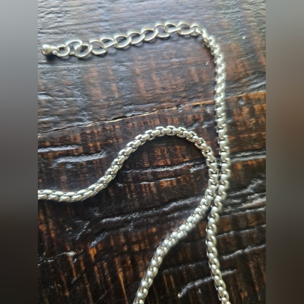 Turquoise Heart Pendant Necklace - Silver Chanel - Picture 4 of 5
